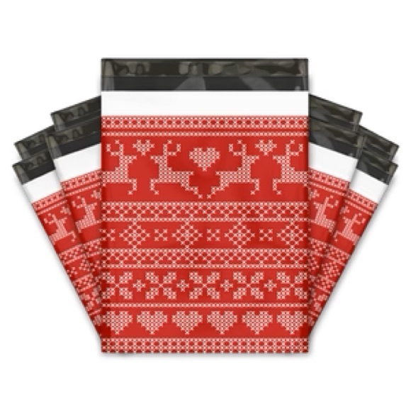 🆑 Ugly Christmas Sweater Designer Poly Mailers 10x13 Pack of 25 - Picture 2 of 2